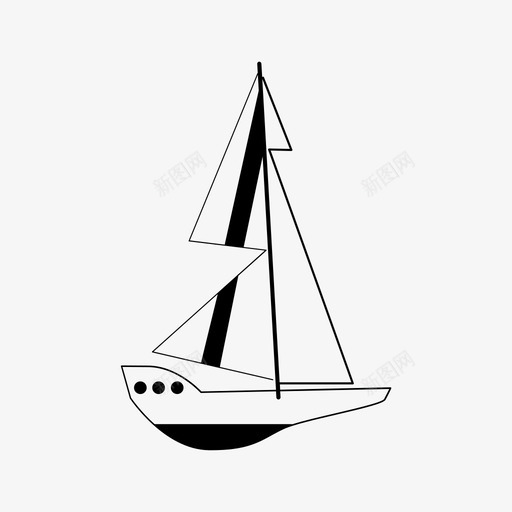 帆船海洋船图标svg_新图网 https://ixintu.com 帆船 海洋 码头 船