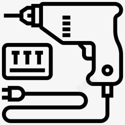 电钻建筑电气图标图标