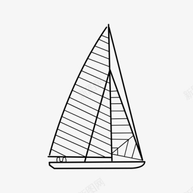 帆船水平码头图标图标