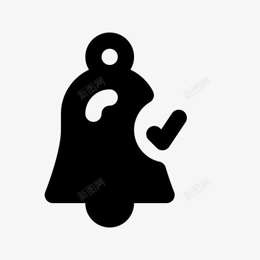 铃声警报复选标记图标svg_新图网 https://ixintu.com 信号 复选标记 警报 铃声
