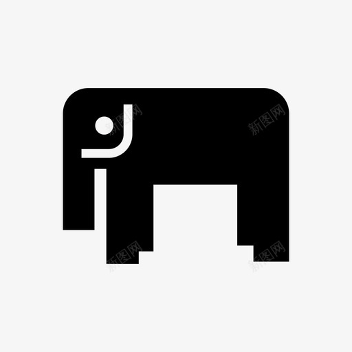 大象动物重图标svg_新图网 https://ixintu.com 动物 大象 聪明 重