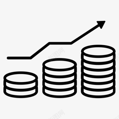 向上硬币银行现金图标图标