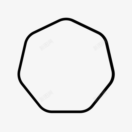 七边形几何数学图标svg_新图网 https://ixintu.com 七边形 几何 圆形 形状 数学