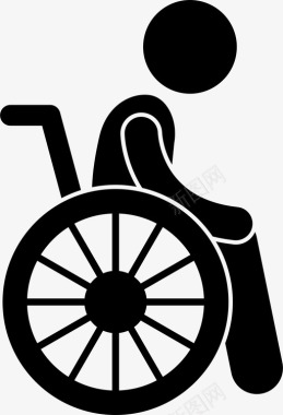 轮椅残疾人瘫痪图标图标