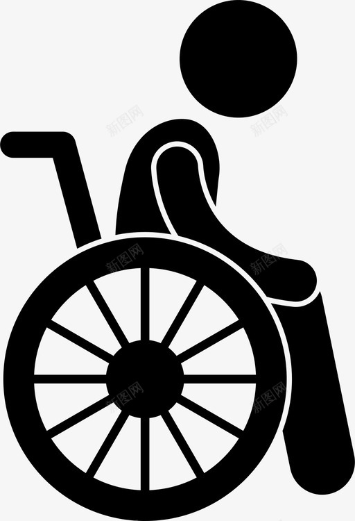 轮椅残疾人瘫痪图标svg_新图网 https://ixintu.com 残疾人 瘫痪 轮椅