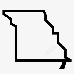 密苏里密苏里州地图美国各州地图图标高清图片