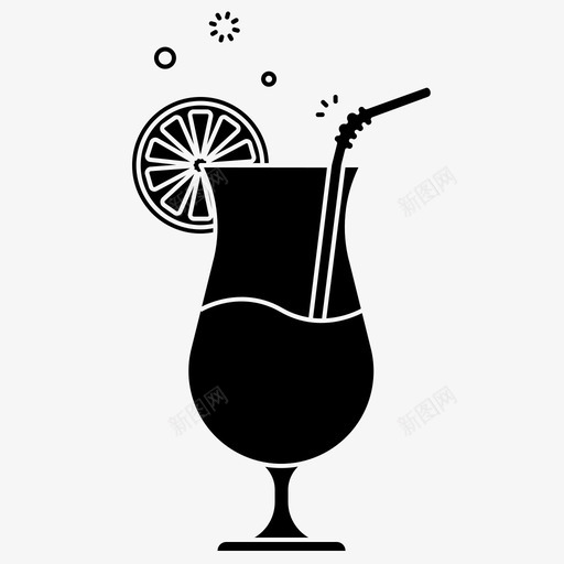 鸡尾酒饮料玻璃杯图标svg_新图网 https://ixintu.com 果汁 玻璃杯 饮料 饮料和固体饮料 鸡尾酒