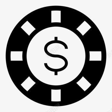 扑克筹码赌场美元图标图标