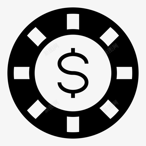 扑克筹码赌场美元图标svg_新图网 https://ixintu.com 扑克筹码 游戏 美元 赌场
