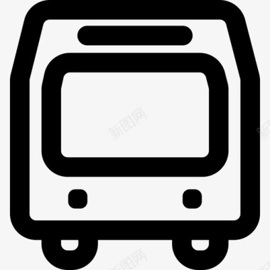 公共汽车地铁或列车轮廓线前端运输图标图标