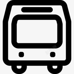 公共接口公共汽车地铁或列车轮廓线前端运输图标高清图片