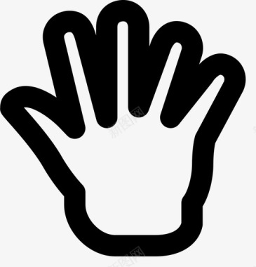 五个手指手势手图标图标