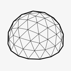 测地线球体测地线穹顶建筑几何学图标高清图片