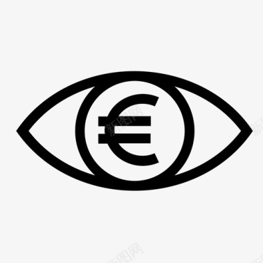 金钱眼欧元金融图标图标