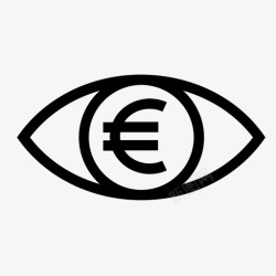 眼晴与硬币图片金钱眼欧元金融图标高清图片