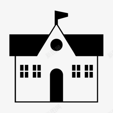 学校建筑关怀图标图标