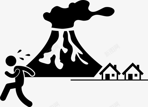 火山爆发喷发熔岩图标svg_新图网 https://ixintu.com 喷发 山脉 火山爆发 烟雾 熔岩 自然灾害