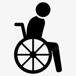 残疾人标识轮椅老人残疾人图标高清图片