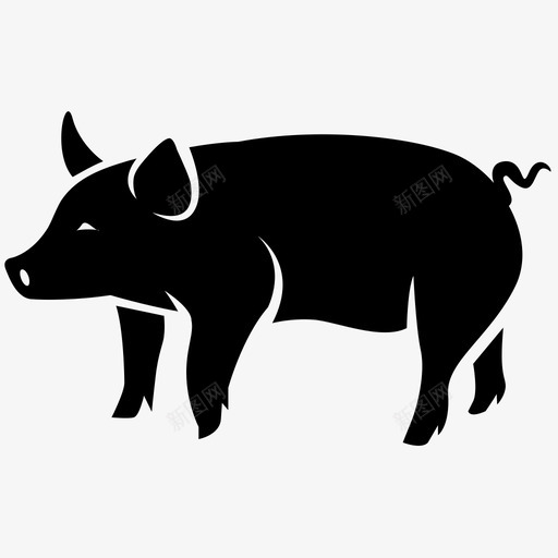 猪培根家养图标svg_新图网 https://ixintu.com 仔猪 农场 哺乳动物 培根 家养 猪 猪肉