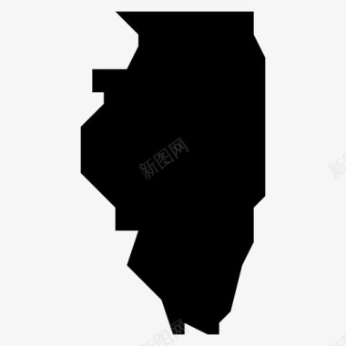 伊利诺伊州地图州美国图标图标
