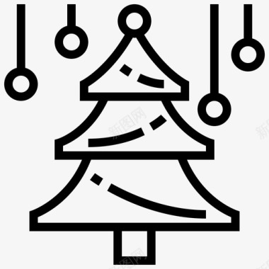 圣诞树元素新年图标图标