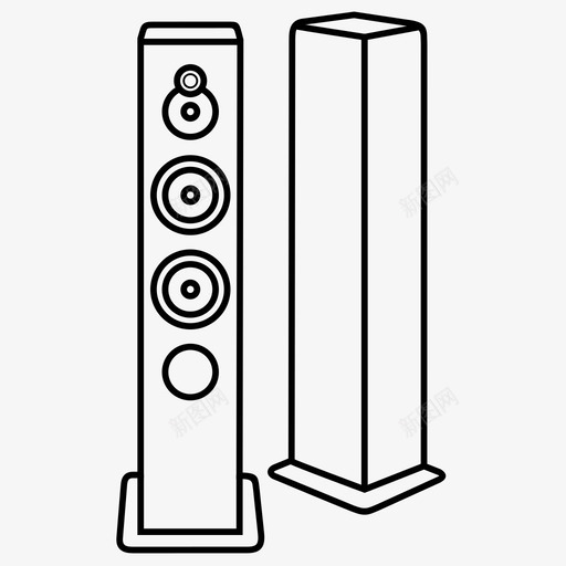 扬声器声学动力学图标svg_新图网 https://ixintu.com 动力学 声学 声音 扬声器 系统