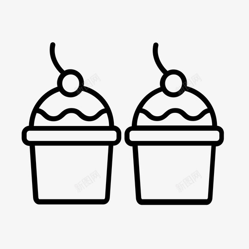 纸杯蛋糕生日蛋糕糕点图标svg_新图网 https://ixintu.com 布丁 生日蛋糕 糕点 纸杯蛋糕