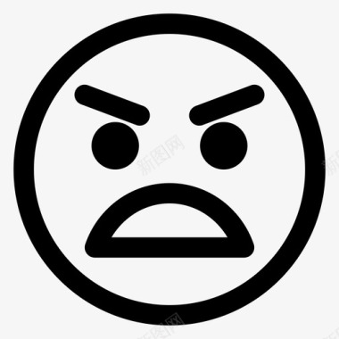 愤怒的脸愤怒的表情情绪图标图标