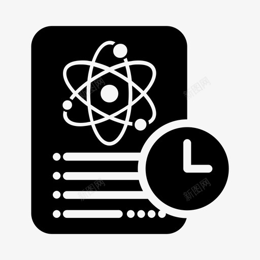 科学文献时间笔记论文图标svg_新图网 https://ixintu.com 时间 科学文献时间 笔记 论文