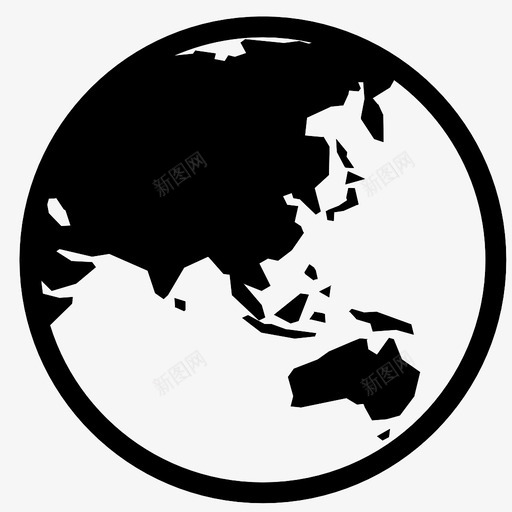亚洲和澳大利亚地球行星图标svg_新图网 https://ixintu.com 世界 亚洲和澳大利亚 地球 网络 行星 行星和地球