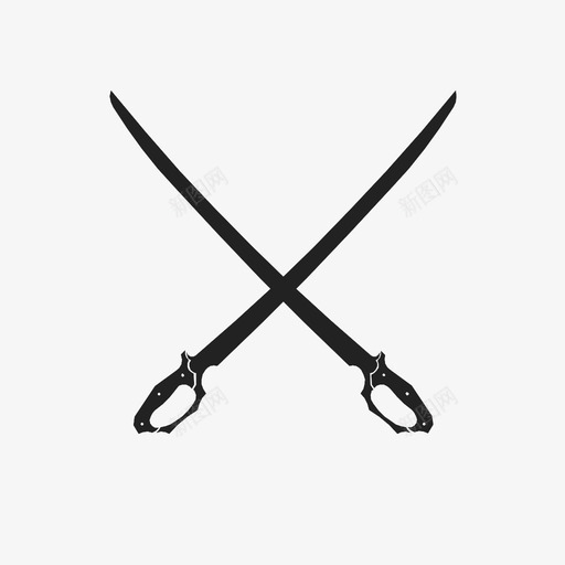 刀交叉的剑武器图标svg_新图网 https://ixintu.com 交叉的剑 刀 武器
