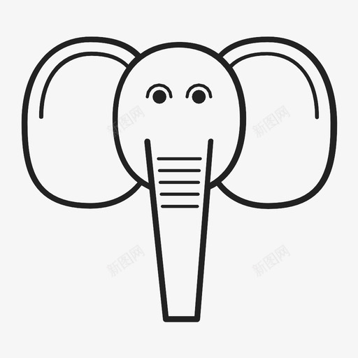 大象动物耳朵图标svg_新图网 https://ixintu.com 动物 厚皮动物 大象 耳朵 角