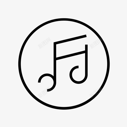 音乐旋律音符图标svg_新图网 https://ixintu.com ui圆形按钮 收音机 旋律 曲调 音乐 音符