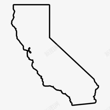 加利福尼亚地图美国州图标图标