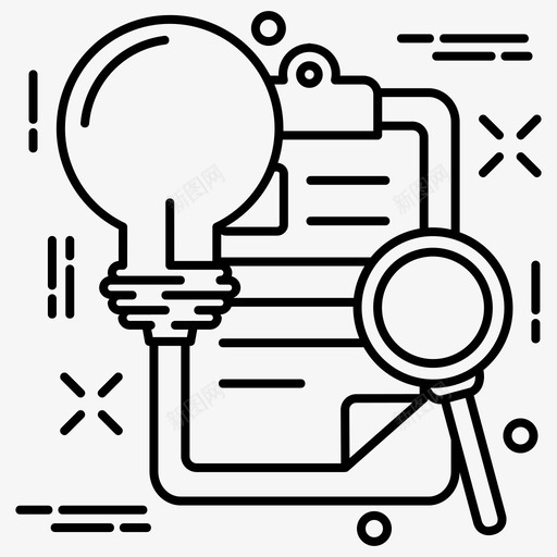 分析灯泡剪贴板图标svg_新图网 https://ixintu.com 分析 剪贴板 商业计划图标 搜索 灯 灯泡 项目