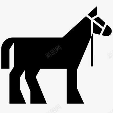 马动物缰绳图标图标