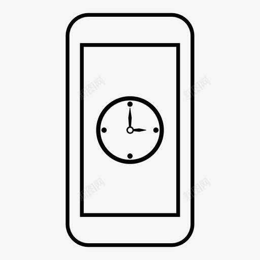 手机钟时间手表图标svg_新图网 https://ixintu.com 世界时间 手机钟 手表 时间