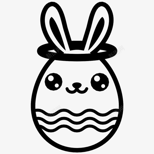 复活节彩蛋兔子光环图标svg_新图网 https://ixintu.com 光环 兔子 圣洁 复活节彩蛋 复活节彩蛋兔子
