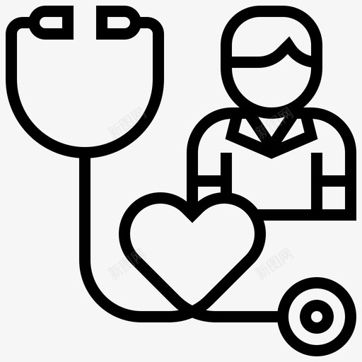 心脏健康年度护理图标svg_新图网 https://ixintu.com 健康检查 医院 年度 心脏健康 护理 检查