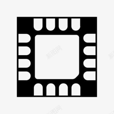 微芯片计算机电子图标图标