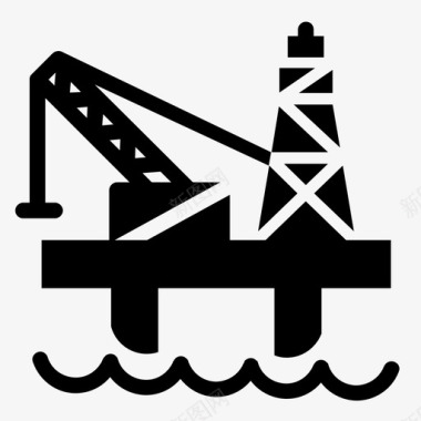 石油平台石油钻井石油钻机图标图标