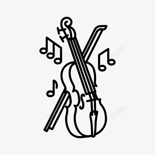 小提琴音乐会乐器图标svg_新图网 https://ixintu.com 乐器 声音 小提琴 音乐 音乐会