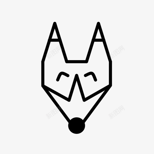 狐狸动物脸图标svg_新图网 https://ixintu.com 动物 狐狸 狐狸脸 脸