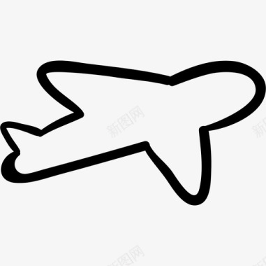 飞机外形运输手绘运输图标图标