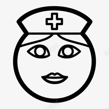 护士表情符号表情符号医疗助理图标图标