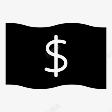 美元长绿色货币图标图标