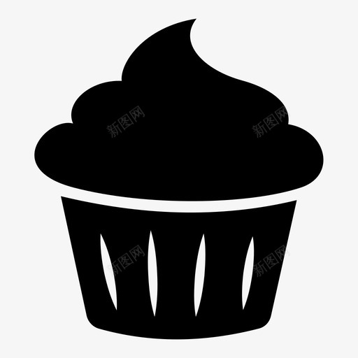 纸杯蛋糕烘焙糖霜图标svg_新图网 https://ixintu.com 烘焙 甜点 糕点 糖霜 纸杯蛋糕