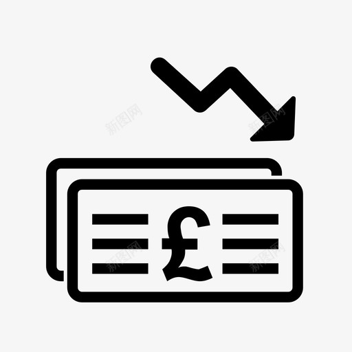 英镑下跌货币金融图标svg_新图网 https://ixintu.com 英镑下跌 货币 金融