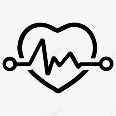 心脏病学心电图心脏图标图标