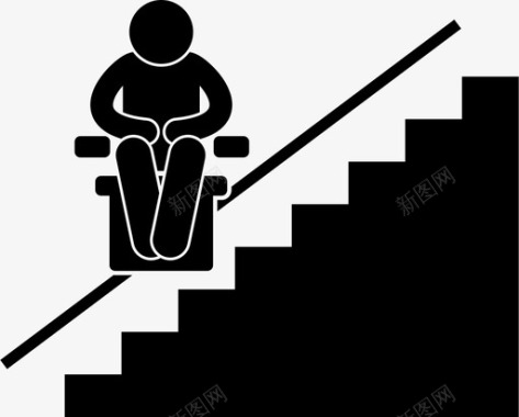 楼梯间残疾人老年人图标图标